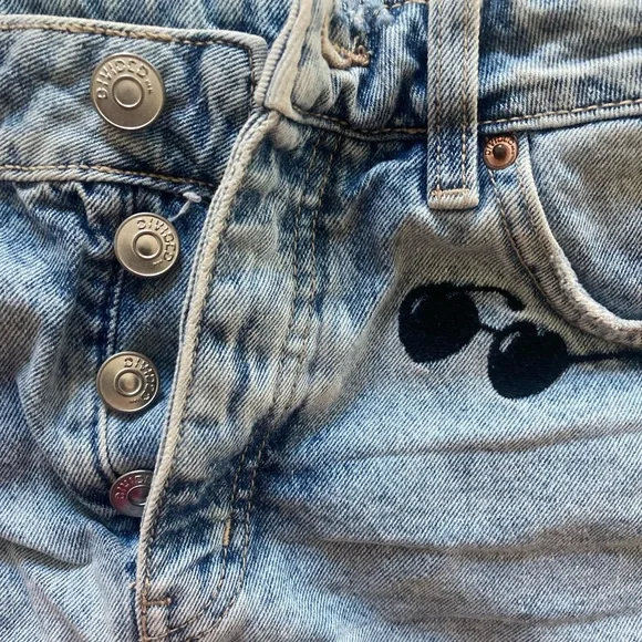 Embroidered Denim Short - Picture 2 of 3
